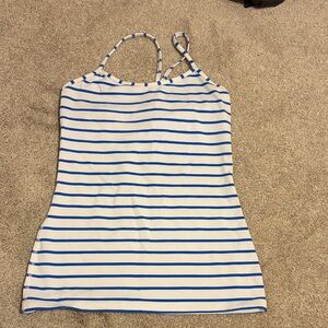 Lululemon Striped Blue and White Tank Top